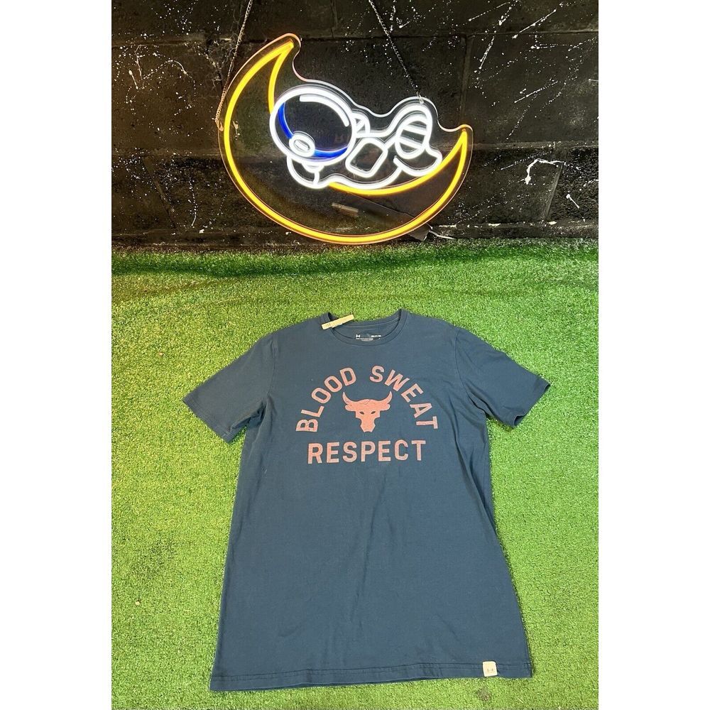 Under‎ Armour Project Rock Blood Sweat Respect Sz S Men T-Shirt Loose Heat Gear